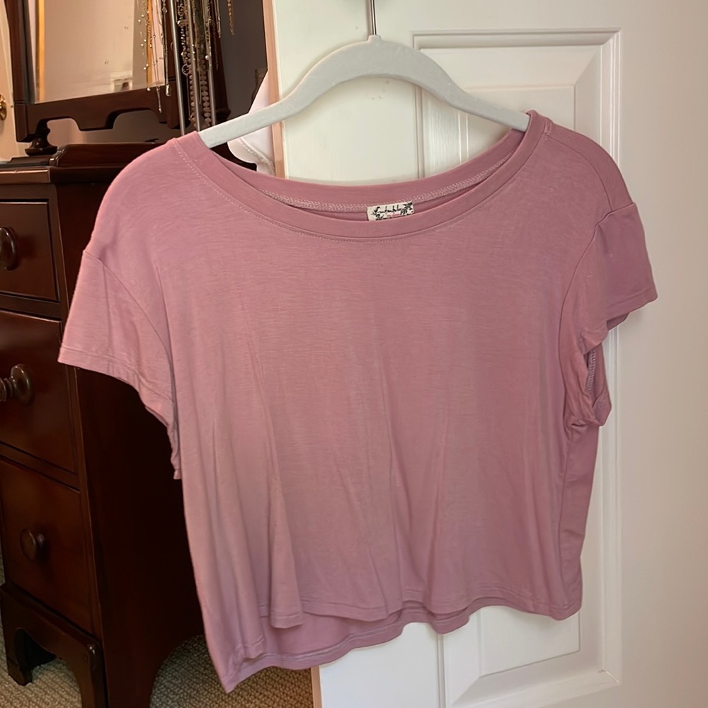 Pink free people crop top